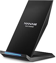 Wireless Charger for Samsung and iPhone, NANAMI Qi-Certified Fast Cordless Charging Stand for iPhone 16/15 14 13 12 11 X XS XR XS Max 8, 10W for Samsung Galaxy S25 S24 S23 S22 S21 S20 S10 S9 Note 20