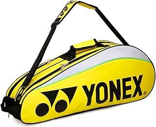 YONEX Badminton Bag - Racket Bag for Badminton & Squash Racquets. Blue, Black, Red, Yellow, Pink and Green. Badminton Bag, Holds up to 6 Racquets + 3 Side Pockets + Shoe Compartment.