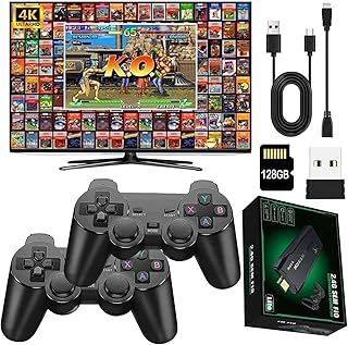 AvantMagic Retro Game Console, Wireless Retro Game Stick, 128G | 20000+ Built-in Video Games | HDMI Output for TV | Dual Wireless Controllers | Gift for Kids Adult