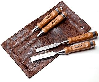 Libraton Wood Chisel Set - 4PCs Professional Carpenter Chisels for Woodworking With Wooden Handle