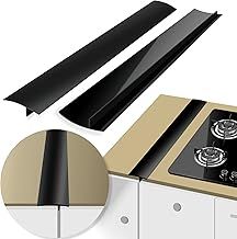 Gap Filler for Stove and Counter, Kitchen Stove Counter Gap Cover Silicone Gap Cover Between Stove and Counter 21 Inches Stove Gap Filler Heat Resistant Cover Easy Clean Black