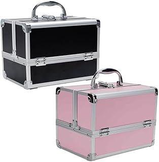 Makeup Vanity Beauty Cosmetic Travel Storage Organiser Box Case with Mirror Black (Black)