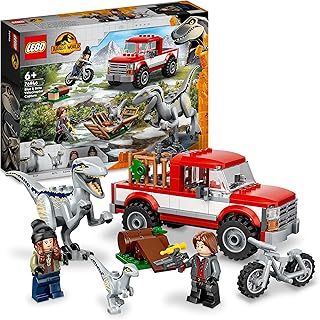 LEGO Jurassic World Blue and Beta Velociraptor Capture with Truck and 2 Dinosaur Toys for Kids, 2022 Dominion Movie Inspired Set 76946