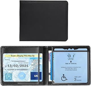 Disabled ID Card Holder Wallet for Car Blue Badge Leather Protection Disabled Parking ID Card Protective Cover (Blue)