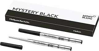 Montblanc Ballpoint Pen Refills (M) Mystery Black 116190 – Refill Ink with a Medium Tip for Montblanc Biros – 2 x Black Ballpen Refills