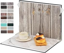 Photo Backdrop Kit 30x40 cm for Small Product Photography Reflector Cardboard and 9 Pcs Double-sided Background Papers with 18 Patterns for Food Jewelry Cosmetics
