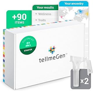 tellmeGen DNA Test Duo Starter (Ancestry, Traits and Wellness) More Than 90 Updated Reports