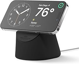 elago MS1 Charging Stand Compatible with MagSafe Charger - Premium Silicone Stand Compatible with iPhone 16, 15, 14, 13, 12 Series [Charger Not Included] (Black)