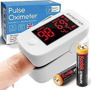 Pulse Oximeter [2025 Model] - Supplied to hospitals & CE Approved - Oxygen Monitor Finger Heart Rate Monitor SpO2 Blood Oxygen Saturation Monitor, Used by Doctors, Nurses, with Batteries