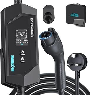 Type 1 EV Charger with UK 3-Pin Plug, 5 Metre 13A Portable EV Charger Type 1 with Adjustable Current 6A/8A/10A/13A, 3.3kW J1772 Electric Car Charging Cable (Outlander is excluded)