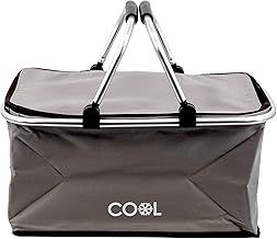 35 L Picnic Camping Insulated Cooler Folding Cool Hamper Shopping Basket Bag Box (Grey)