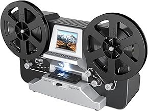 8mm & Super 8 Films Digitizer Converter, Film Scanner Converts Film Frame by Frame to Digital MP4 Files,with 2.4" Screen, Viewing, Sharing & Saving on SD Card(Included) for 3” and 5” Reels