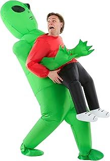 Morph Inflatable Green Alien Costume for Adults - Blow Up Alien Abduction Costume for Men