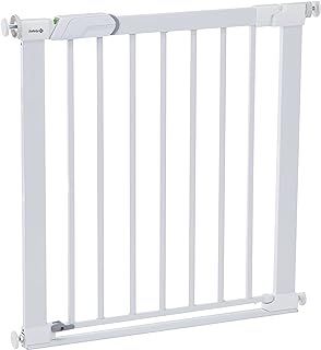 Safety 1st Flat Step Gate, Stair Gate for Baby, Pressure Fit Safety Gate for Widths 73-80 cm to max 101 cm with Extensions Sold Separately, Ultra flat step-over bar for no trip hazard, in Metal, White