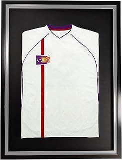 DIY Adult Standard Sports Shirt Display Frame for Football Shirt, Rugby Shirt, Band T-Shirt Shadow Box - 60 x 80cm - Black Frame, Silver Inner Frame, Black Backing Card