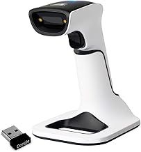 ScanAvenger Wireless Portable 1D&2D with Stand Bluetooth Barcode Scanner: 3-in-1 Vibration, Cordless, Rechargeable Scan Gun for Inventory Management - Handheld, USB Bar Code/QR Reader Hand Scanners