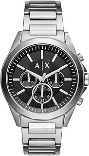 Armani Exchange Watch for Men, Chronograph Movement and 44mm Case Size with Stainless Steel, Leather or Silicone Strap