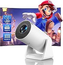 Mini Projector【Auto Keystone & Short Throw】20000 Lumen WiFi Bluetooth Portable Phone Projector 4K Full HD 1080P Supported, WiMiUS 270° Rotatable Outdoor Home Cinema Video Projector for TV Stick/PS5