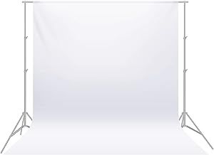 Neewer® 6 x 9FT / 1.8 x 2.8M PRO Photo Studio 100% Pure Muslin Collapsible Backdrop Background for Photography,Video and Television (Background Only-No frame) - White