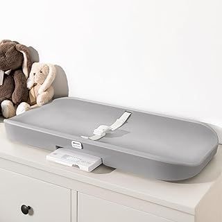 COMOMY 2 in 1 Baby Changing Mat and Scale, Waterproof EVA Material Changing Pad, Anti Roll and Soft Diaper Change Mat with Anti Slip Bottom, with Pull-Out Digital Baby Weighing Scales