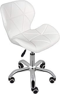 Home Office Swivel Computer Desk Chair with a Height Adjustable Chrome base and Wheels - Black PU