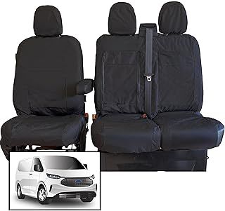 Seat Covers to fit the Ford Transit Custom 2024 Onwards | Tailored Driver & Double Passenger | Waterproof, Heavy Duty, Durable Easy to Fit Ford Transit Custom Seat Cover 2025 | Single Driver Armrest