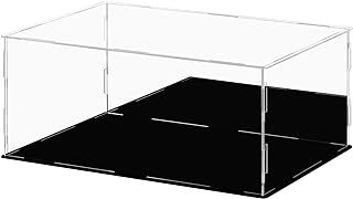 Ecoseao Acrylic Display Case with Mirror, Clear Acrylic Organizer Box Assemble Countertop Dustproof Protection Showcase for Action Figures, Collectibles, Home Storage (35cmx25cmx15cm)