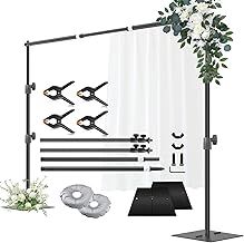 Backdrop Stand Heavy Duty, 2m x 3m Adjustable Background Frame with Metal Base, Pipe and Drape Support Kit for Photo Booth Video Studio Decoration Wedding Birthday Party Events