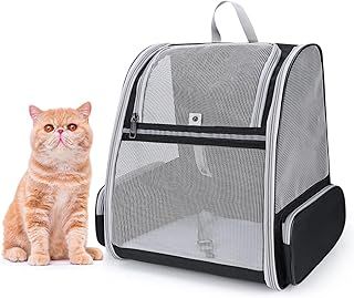 Pet Carrier Backpack for Dogs Cats Puppies, Fully Ventilated Mesh,Airline Approved, Designed for Travel Hiking Walking Outdoor Use (Black)