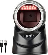 Tera Pro 2D QR Desktop Barcode Scanner Omnidirectional Adjustable Scan Head, USB Wired Handsfree Platform Automatic Bar Code Reader for Market Retail Store Phone Screen Payment, 9100