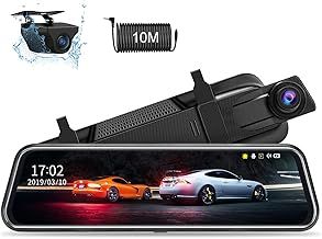 【2026 Upgraded】10 Inch Mirror Dash Cam Night Vision 1080P Full Touch Screen Dual Dash Cam Front and Rear Camera Car Rear View Mirror Loop Recording 170° Wide Angle Parking Assistance