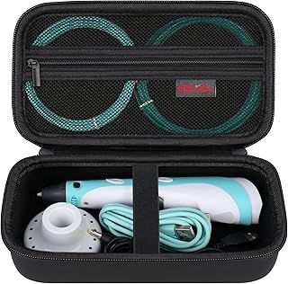 Hard Case for MYNT3D Super 3D Pen/for SCRIB3D P1 3D Printing Pen, Extra Mesh Pocket Fits PLA Filament, Stencil Book, Project Guide, Black