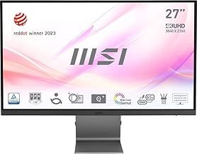 MSI Modern MD271UL 27 Inch 4K UHD Professional Productivity Monitor - 3840 x 2160 IPS Panel, Eye-Friendly Screen, 99% DCI-P3 / 139% sRGB Colour Gamut - 2 x HDMI 2.0b, DP 1.2a, USB Type-C (65W PD)