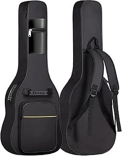 GLEAM Acoustic Guitar Gig Bag - 0.35 Inch Sponge Padding Guitar Case Fit 39-41 Inch Guitar Waterproof Black