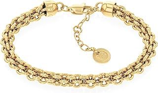 Tommy Hilfiger Jewelry for Women: 23K Gold-Plated Stainless Steel Chain Bracelet and Matching Necklace