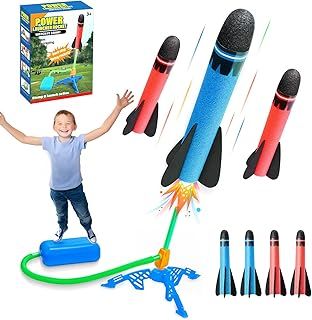 Rocket Launcher for Kids - 4 Foam Rockets Outdoor Toy Set | Fun Rocket Toy for Boys and Girls