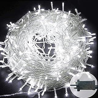 Plug in Fairy Lights, 50m 500 LED String Lights Mains Powered 8 Modes Christmas Tree Lights Waterproof Outdoor Indoor Decoration for Garden Bedroom Festival Party Holiday Wedding Xmas Gift(Cool White)