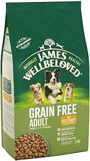 JAMES WELLBELOVED Hypoallergenic Grain Free Adult Dry Dog Food - 1.5 kg - Turkey & Vegetables - Bulk Dry Dog Food Pack