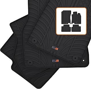 TRAVALL Rubber Car Mats (set of 4) compatible with Nissan Qashqai (2013-2021) Heavy Duty Floor Mats Moulded Premium Mats Easy Clean Black with Clips - Anti Slip All-Weather Protection