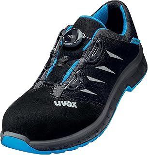 Uvex Men's 2 Trend 6938 6938244 Safety Shoes S1P Dress Size: 44 Black/Blue Pack of 1