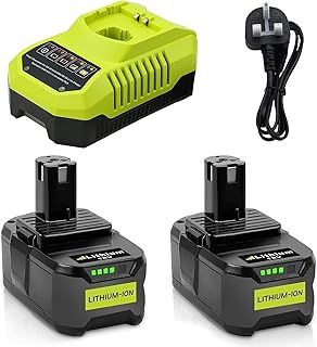 2pcs RB18L50 18V 5,5Ah replacement battery for Ryobi battery + 1pcs 9,6V-18V 3A for Ryobi Lithium-Ion & NI-Mh charger BCL14181H