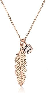 Elli Necklace Feather Crystal in 925 Sterling Silver