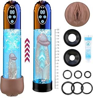 Sex Toy Penis Pump Masturbator- Penis Extender with 6 Sucking Modes, Sex Toys4mens UK with Cock Ring & Pocket Pussy,Waterproof Adult Toys Cock Pump Electric Vacuum Penis Pump Male Sex Toys