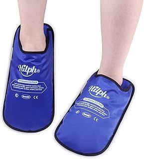 Hilph Foot Ice Pack Slippers for Plantar Fasciitis 2 Pack, Ice Pack for Feet Hot Cold Compression Therapy Gel Ice Slippers for Foot Neuropathy, Diabetic Foot, Swollen Feet, Gout - Covering Toe
