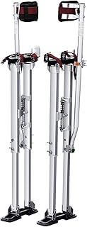 VEVOR Drywall Stilts, 36''-50'' Adjustable Aluminum Tool Stilts with Protective Knee Pads, Durable and Non-slip Work Stilts for Sheetrock Painting, Walking, Taping, Silver