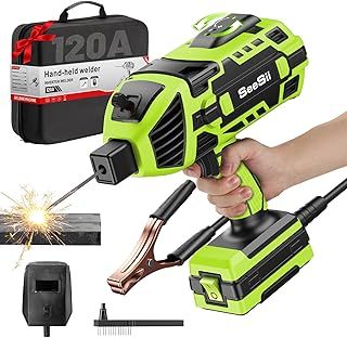 Portable Welding Machine,SeeSii 220V Handheld Welder with IGBT Inverter 5 Variable Current Adjustment, Portable ARC Welder Gun Fits for 3/32"-1/8" Wire rods Electric Stick Welder Machine Kit