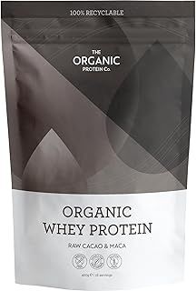 The Organic Protein Co. – Chocolate Organic Whey Protein Powder | Additive Free, Undenatured, Bioactive, UPF Free, Emulsifier Free, Primarily Grass Fed, Vegetarian, Gluten Free – 400g