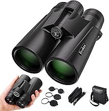 12x42 HD Binoculars for Adults, Super Bright High Power Compact Binoculars with Large View, Clear Low Light Night Vision, BAK4, FMC Prisms for Bird Watching Hunting Stargazing