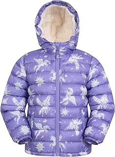 Mountain Warehouse Seasons Fur-Lined Kids Padded Jacket - Lightweight, Warm & Water-Resistant Puffer Coat, Boys & Girls - for Autumn Winter, School & Outdoors