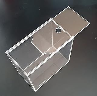 Tigerlily Enterprises Small Fish Tank, Portable Nano Acrylic Aquarium, Breeding Box, Betta Aquarium + Sliding Lid & Feeding Hole. Suitable for Terrarium, Turtles & Insects Habitat. 4L (20X20X11cm)